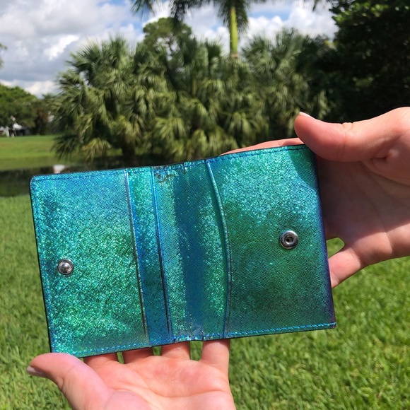 Rebecca Minkoff Blue Green Wallet Card Holder - Picture 3 of 8